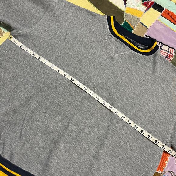 Vintage Varsity Style Striped Ends Grey Crewneck Large - Picture 5 of 6